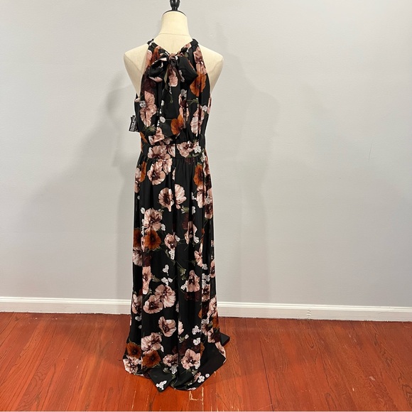 INC International Concepts Floral Black & Multicolored Halter Neck Maxi -Reemoly - Picture 7 of 12